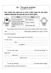 English Worksheet: pros and cons