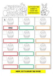 English Worksheet: LETS COUNT THE EASTER EGGS!