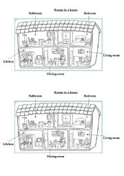Rooms in a house