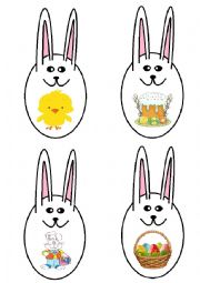 Easter vocabulary memory game bunny