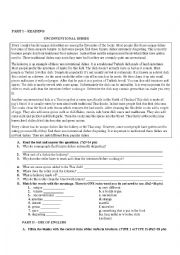 English Worksheet: READING, USE OF ENGLISH