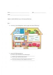 English Worksheet: House and Furniture