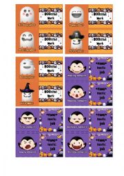 English Worksheet: Halloween Brag Cards (part 1)