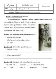 English Worksheet: 6TH FORM ENGLISH EXAMS