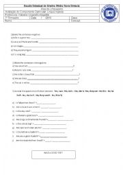 English Worksheet: Test to be