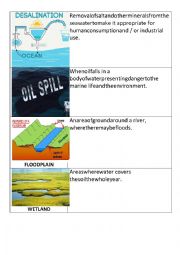 English Worksheet: ENVIRONMENT MEMORY GAME