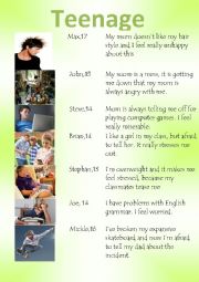 English Worksheet: Teens problematic page