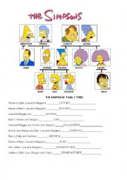 English Worksheet: The Simpsons Family Tree