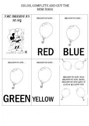 English Worksheet: BALLOONS MINI BOOK