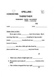English Worksheet: Their/There Practice 2