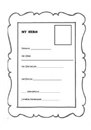 English Worksheet: My hero