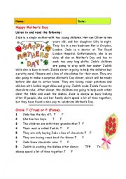 English Worksheet: Mothers Day