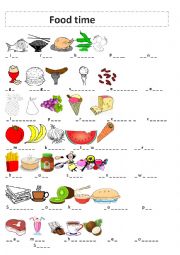 English Worksheet:  food 