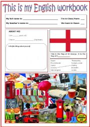 English workbook/copybook front cover