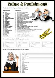 English Worksheet: CRIME & PUNISHMENT