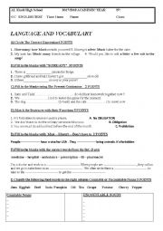 English Worksheet: Common Quiz