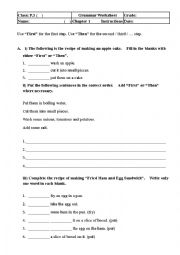 English Worksheet: Instruction