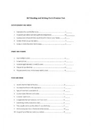 English Worksheet: Ket Practise Part 6 