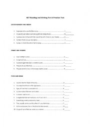 English Worksheet: Ket Practise Part 6 