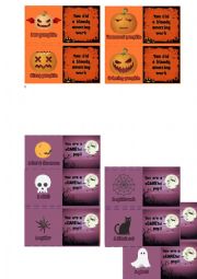 English Worksheet: Halloween Brag Cards (part 2)