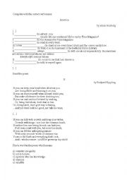 English Worksheet: Poem