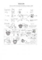 English Worksheet: Banana cake