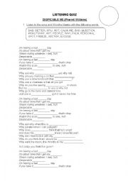 English Worksheet: Song: Despicable me