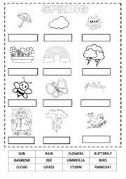 English Worksheet: Spring - cut and paste