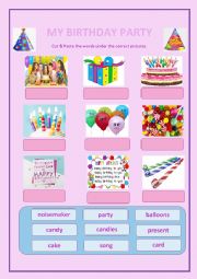 English Worksheet: MY BIRTHDAY PARTY