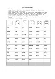 English Worksheet: Roll Read Write