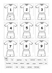 English Worksheet: NUMBERS CUT OUTS