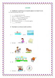 English Worksheet: Action Verbs