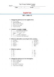 English Worksheet: Exercisea