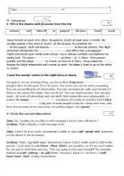 English Worksheet: mid semester 2 test 1 9th gradeTunisian curriculum