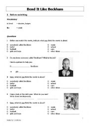 English Worksheet: Viewing - Bend it Like Beckham