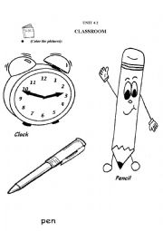 English Worksheet: My Class (coloring page)