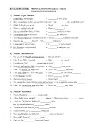 English Worksheet: An exercise on pronouns