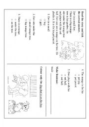 English Worksheet: Reading and comprehension for grade 1
