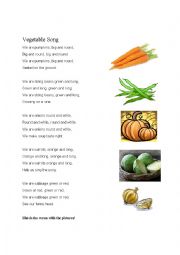 English Worksheet: Vegetable song