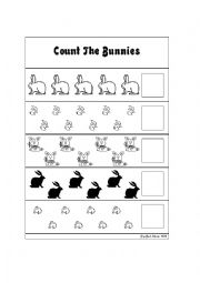 English Worksheet: Count Rabbits