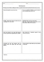 English Worksheet: Fantasy story writing - ideas for your draft