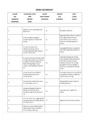 English Worksheet: Crime Vocabulary