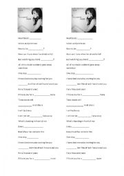 English Worksheet: A thousand years. Christina Perri