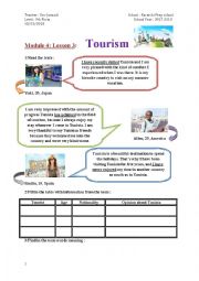 English Worksheet: Tourism