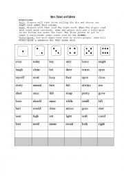 English Worksheet: Roll Read Write