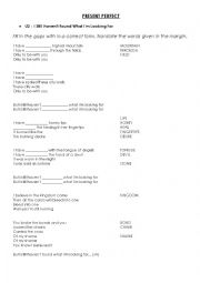 English Worksheet: Present Perfect  2 Songs