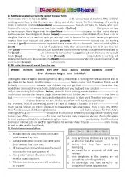 English Worksheet: working mothers 