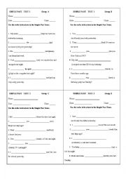 English Worksheet: The Simple Past Tense 