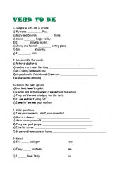 English Worksheet: Verb to be