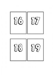 English Worksheet: Numbers Flashcards Part 3